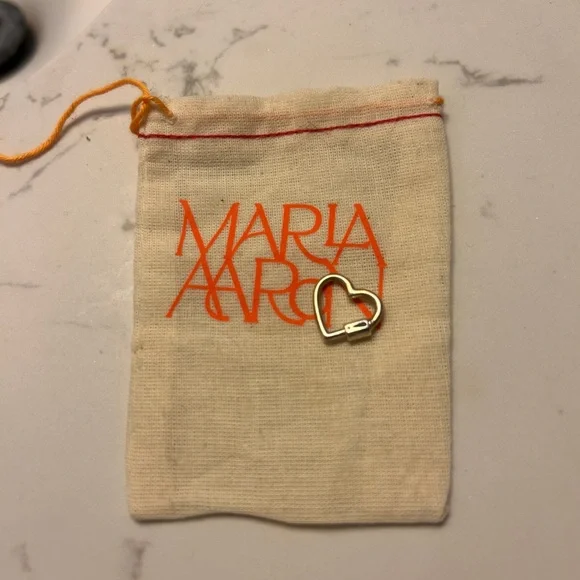 Marla Aaron Heart Lock “Lock Your Mom” Sterling Silver Carabiner Charm - Picture 2 of 5